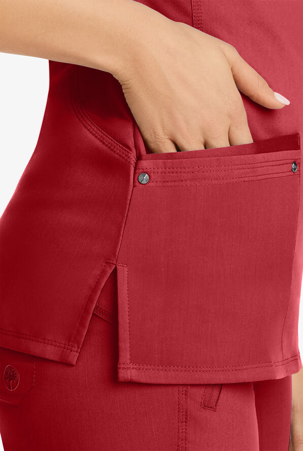Healing Hands Purple Label Juliet Women's 2-Pocket STRETCH Princess Seam Scrub Top - Red - 3