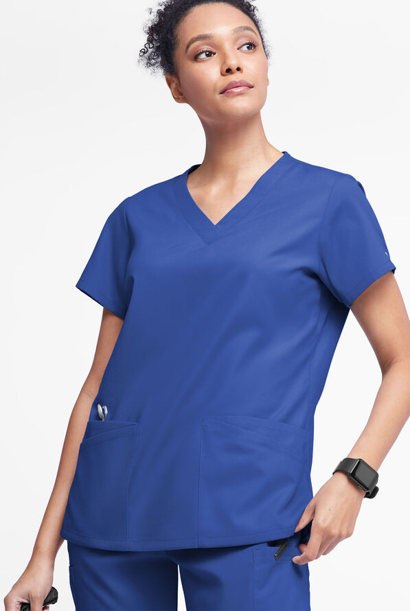 Blusa médica Butter-Soft Originals con cuello en V y 6 bolsillos para mujer - Galaxy - 2