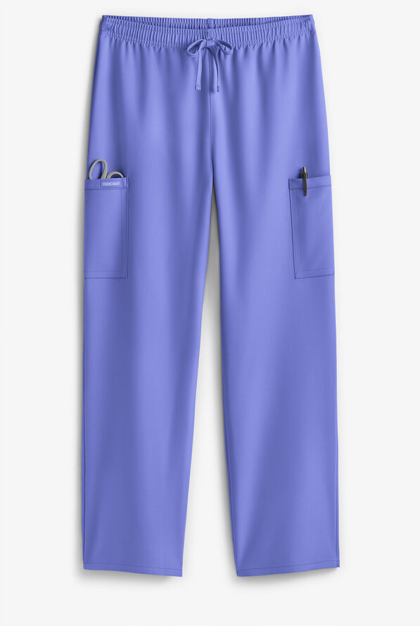 Cherokee Workwear Originals Ultra Unisex 3-Pocket Drawstring Straight Leg Scrub Pants - Ceil Blue - 2