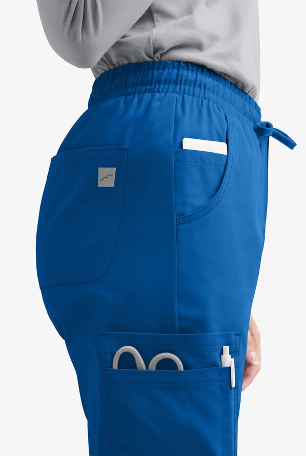 Pantalón médico Butter-Soft Core by UA™ petite con 8 bolsillos y piernas pitillo para mujer - Royal - 4