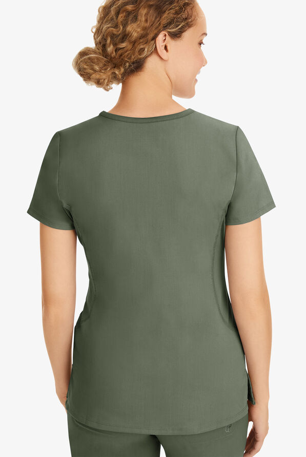 Healing Hands Purple Label Juliet Women's 2-Pocket STRETCH Princess Seam Scrub Top - Olive - 4