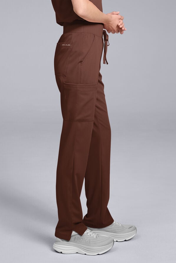 Hypothesis Women's Base 7-Pocket Straight Leg Cargo Scrub Pant - Bitter Chocolate - 5