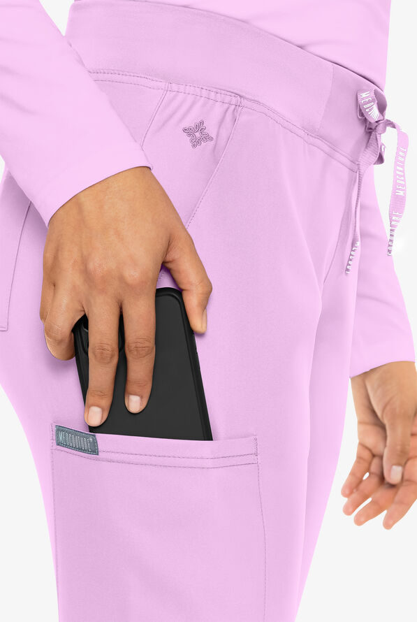 Med Couture Insight Women's 6-Pocket Cargo Jogger Scrub Pants - Lilac - 2