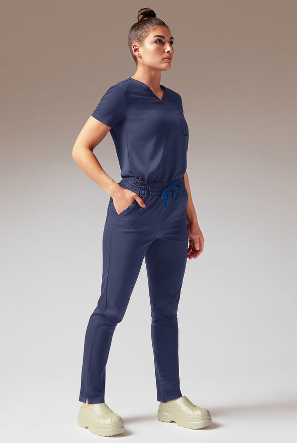 Pantalón médico Hypothesis A-D All Duty con 6 bolsillos y piernas rectas para mujer - Navy - 3