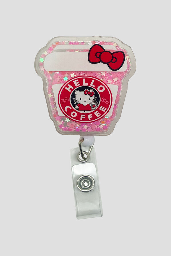 Cutieful Hello Coffee Hello Kitty Shaker ID Badge Holder - null - 1