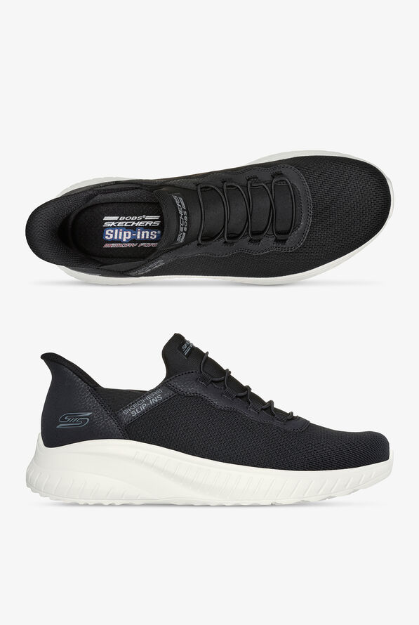 Skechers Bobs Men's SLIP-INS Sport Squad Chaos Black Athletic Nursing Shoes - Black - 1