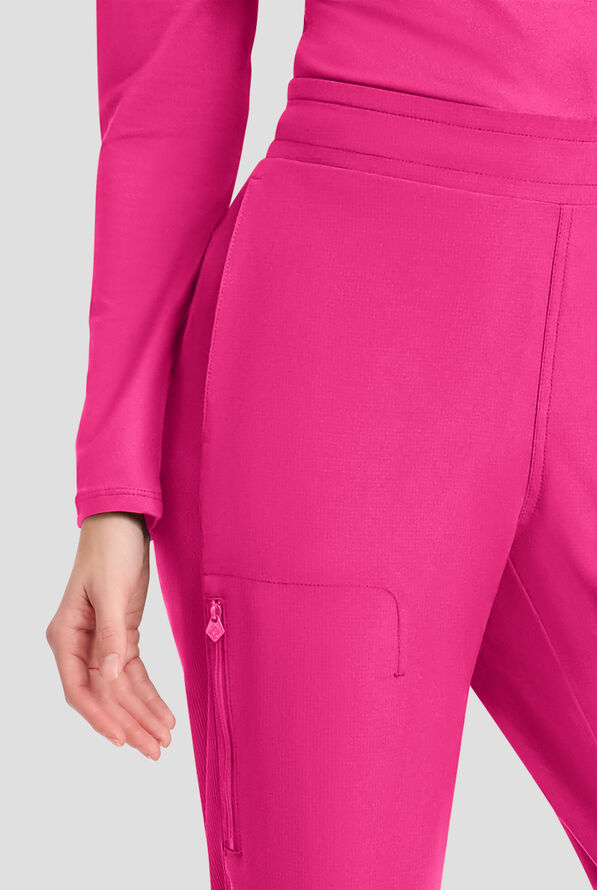 Pantalón médico Med Couture Amp STRETCH estilo cargo con piernas rectas y 3 bolsillos para mujer - Pink Power - 2