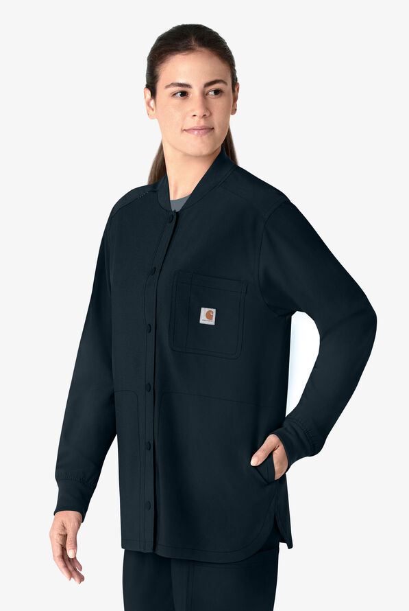 Carhartt Cross-Flex Women's 4-Pocket STRETCH Scrub Jacket - Navy - 2