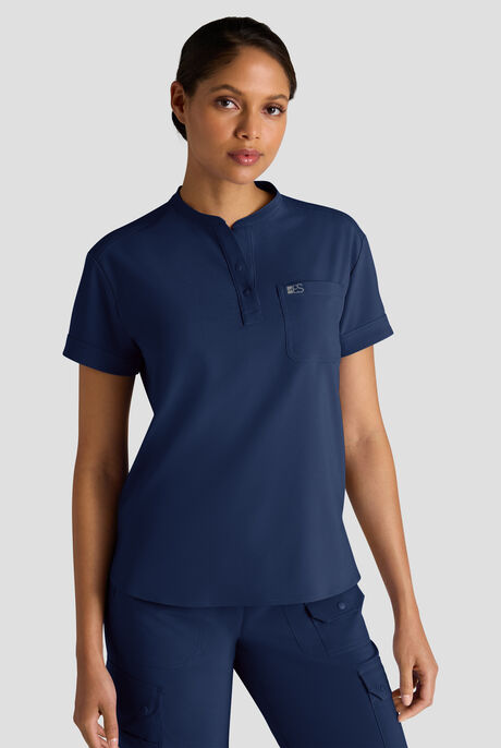 Easy STRETCH Bella Women's 1-Pocket Henley Scrub Top