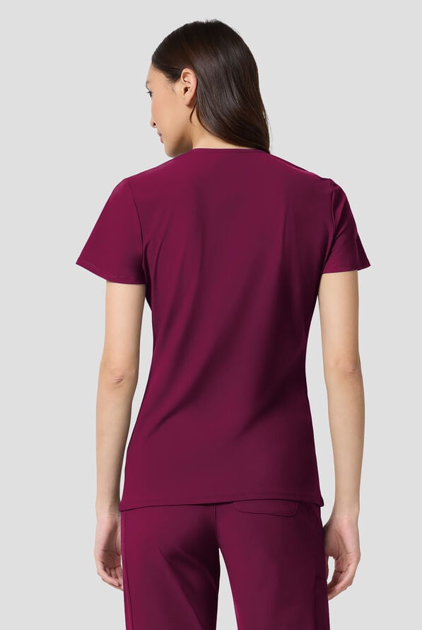 Infinity Pursuit Women's 3-Pocket STRETCH V-Neck Scrub Top - Wine - 4