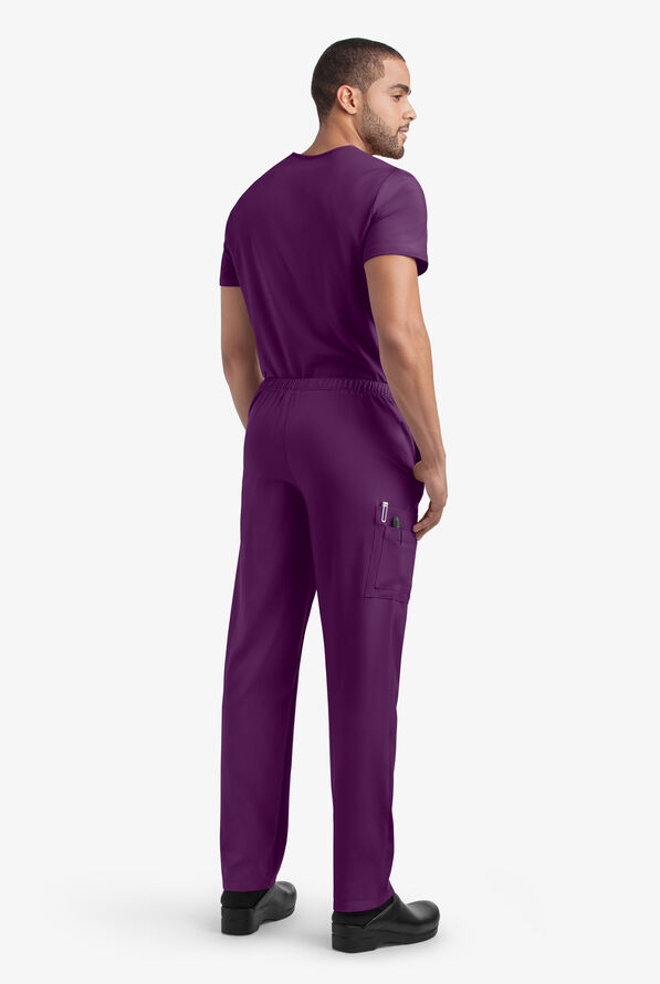 Tafford Active Stretch Unisex 8-Pocket Scrub Set - Eggplant - 3