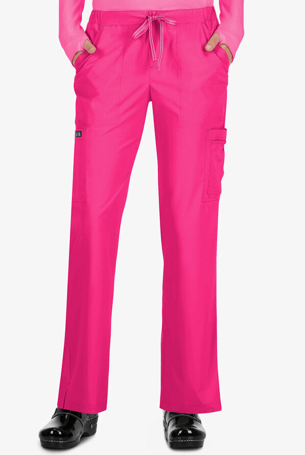 Pantalón médico koi Basics Holly petite estilo cargo con 8 bolsillos para mujer - Flamingo - 1