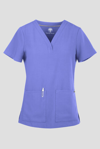 Healing Hands Quest Briana Women's 3-Pocket STRETCH Y-Neck Scrub Top