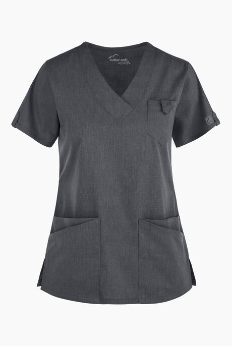 Butter-Soft STRETCH Women's 6-Pocket V-Neck Scrub Top