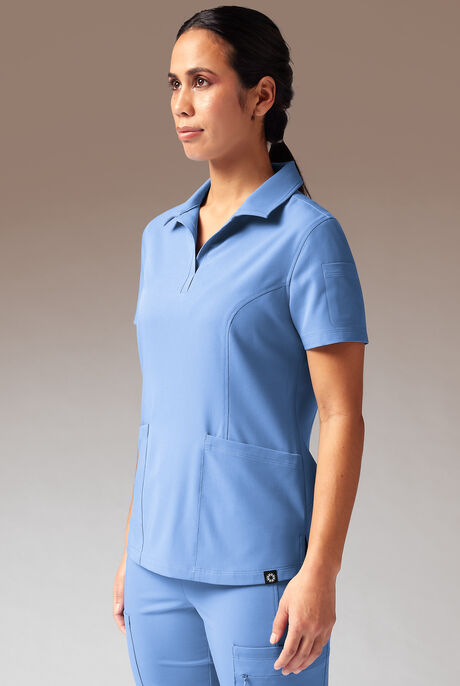 Hypothesis A-S All Situation Women’s 3-Pocket Polo Neck Scrub Top