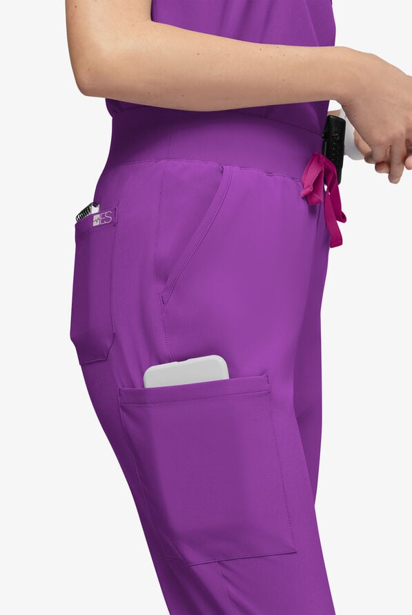Pantal&oacute;n m&eacute;dico Easy STRETCH Olivia estilo jogger con 7 bolsillos para mujer - Fresh Purple - 2