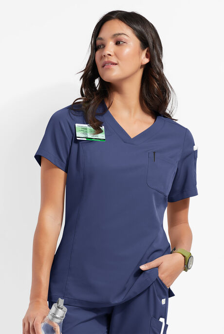 Blusa médica ReSurge Diamond con cuello en V y 3 bolsillos para mujer