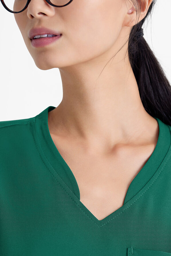 Grey's Anatomy by Barco Evolve STRETCH Sway Women's 1-Pocket Tuck In V-Neck Scrub Top - Hunter - 3