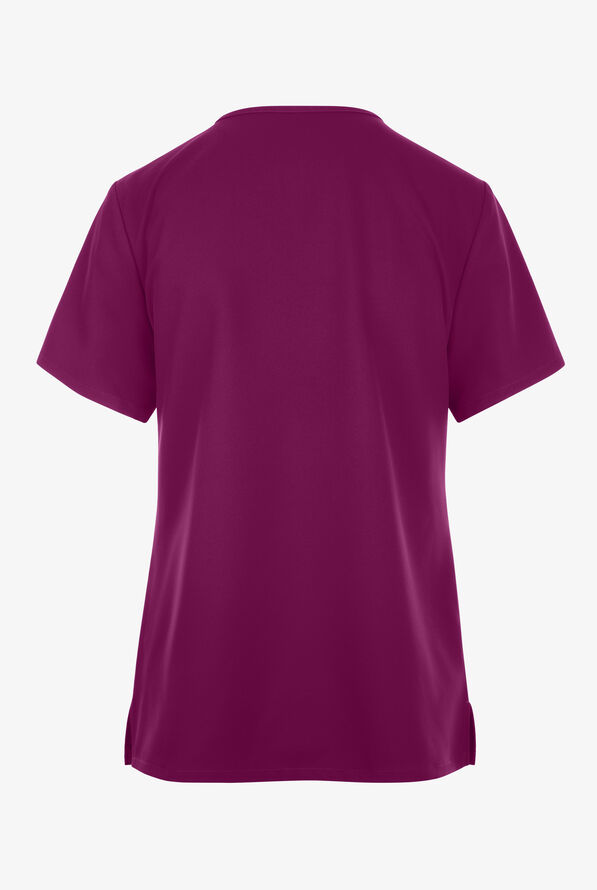 Cherokee Workwear Originals Ultra Women's 2-Pocket V-Neck Scrub Top - Wine - 2