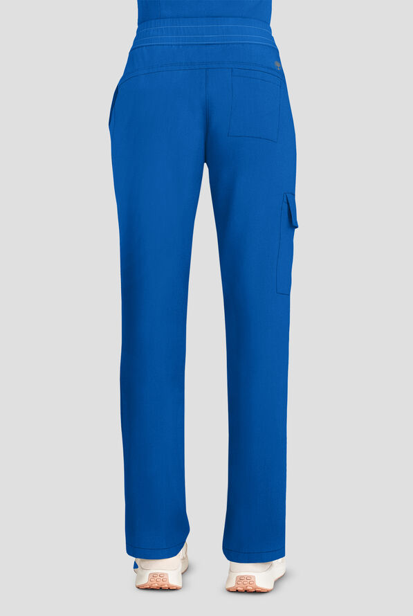 Healing Hands Quest Women's 4-Pocket STRETCH Straight Leg Drawstring Cargo Scrub Pant - Royal - 3