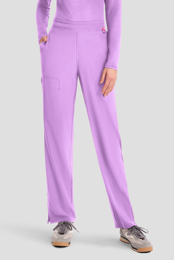 Pantalón médico Med Couture Amp STRETCH estilo cargo con piernas rectas y 3 bolsillos para mujer - Digital Lavendar - 1