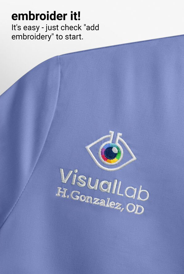 Camisa m&eacute;dica Cherokee Infinity con 2 bolsillos y paneles laterales de tejido para hombre  - Ceil Blue - 4