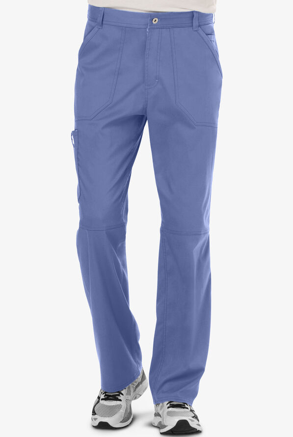 Cherokee Workwear Revolution Men's 7-Pocket STRETCH Cargo Scrub Pants - Ceil Blue - 1