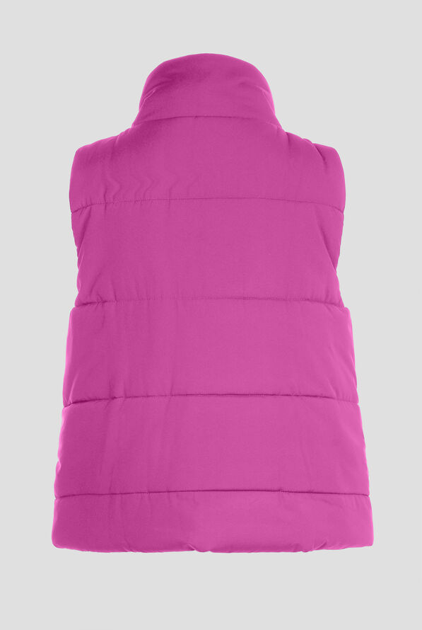 koi Essentials Nula Women's 2-Pocket Zip Front Puffer Scrub Vest - Hibiscus - 2