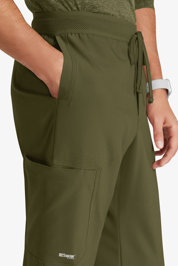 Grey's Anatomy by Barco Evolve STRETCH Highland Men's 5-Pocket Slim Leg Cargo Scrub Pants - Fern - 3