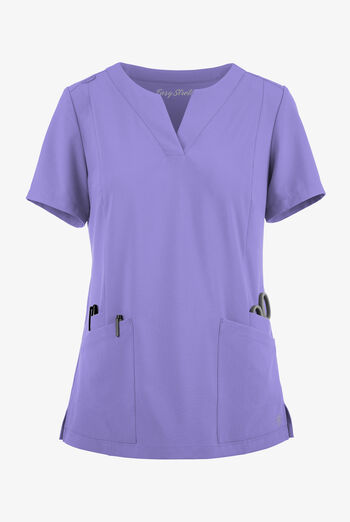 Easy STRETCH Chrisette Women's 4-Pocket with Feminine Neck Detail Scrub Top