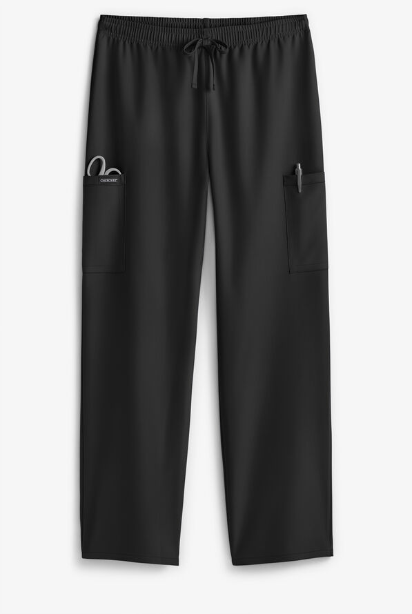 Cherokee Workwear Originals Ultra Unisex 3-Pocket Drawstring Straight Leg Scrub Pants - Black - 2