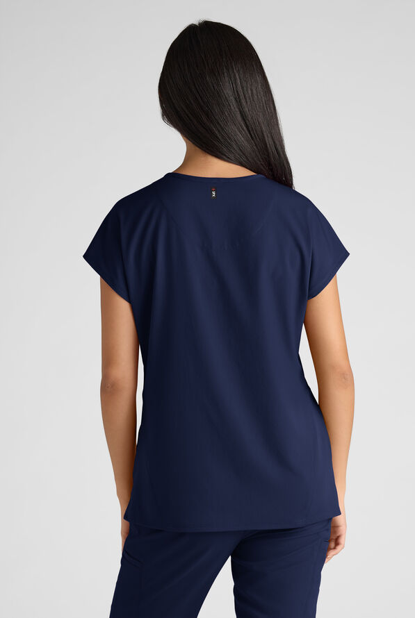 Blusa médica Grey's Anatomy by Barco Emerge Brylyn STRETCH con mangas dolmán y 2 bolsillos para mujer - Indigo - 2