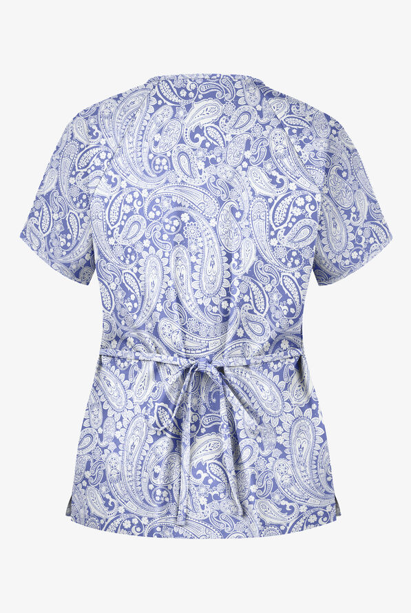 UA Enchanting Paisley Ceil Women's 2-Pocket Mock Wrap Print Scrub Top - null - 2