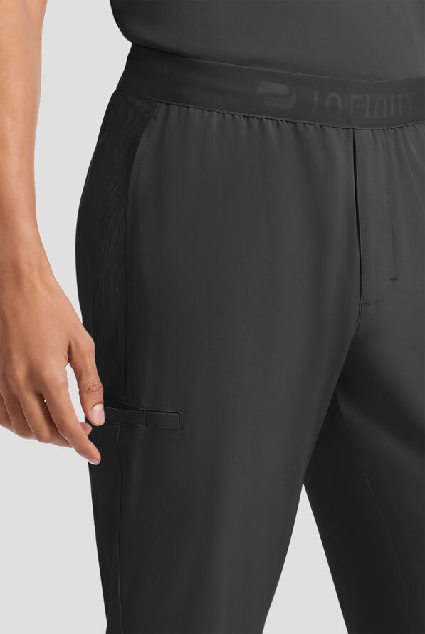 Pantal&oacute;n m&eacute;dico Infinity GNR8 STRETCH estilo cargo jogger con cintura el&aacute;stica y 5 bolsillos para hombre - Black - 3