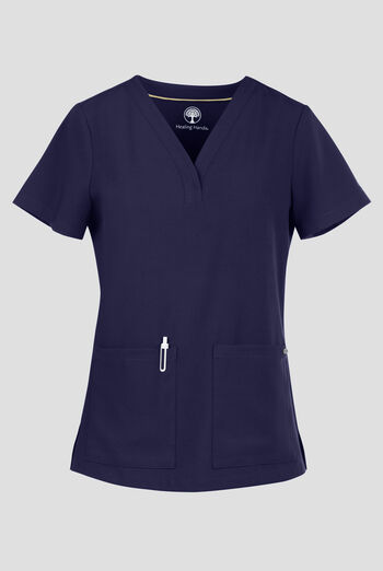 Healing Hands Quest Briana Women's 3-Pocket STRETCH Y-Neck Scrub Top