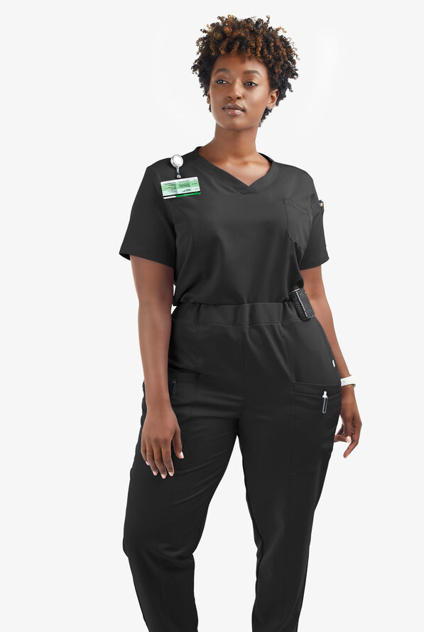 Butter-Soft Women's Cargo 8-Pocket Jogger Scrub Pants **Slightly IRREGULAR**&nbsp; - Petite - Black - 5