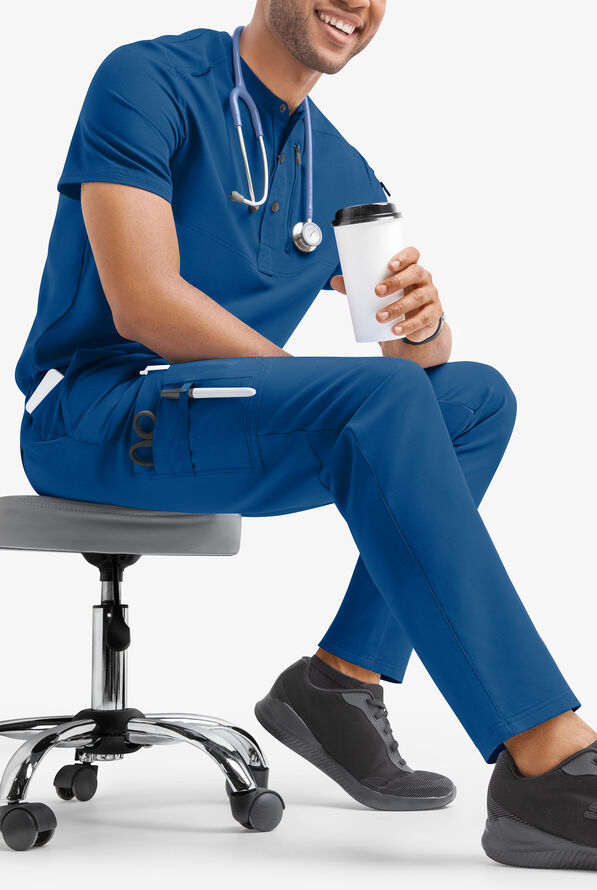 Pantal&oacute;n m&eacute;dico MOVEMENT by Butter-Soft STRETCH Hadar estilo cargo con 9 bolsillos para hombre - Royal - 4