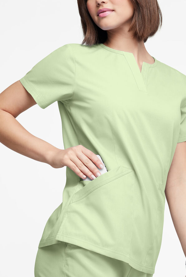 Butter-Soft Originals Women's 4-Pocket Notch Neck Scrub Top - Spring Mint - 4