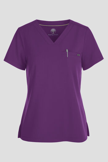 Healing Hands Quest Women's 1-Pocket STRETCH Tuck In V-Neck Scrub Top