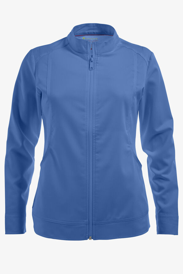 Healing Hands Purple Label Dakota Women's 2-Pocket STRETCH Scrub Jacket - Ceil Blue - 1