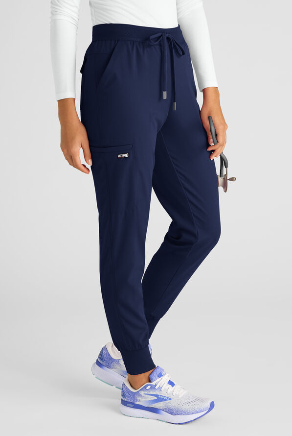 Pantalón médico Grey's Anatomy by Barco Emerge Rylee STRETCH de tiro medio estilo jogger con 6 bolsillos para mujer - Indigo - 1