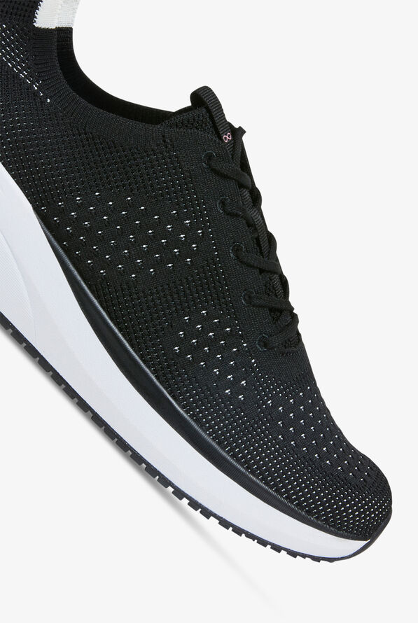 Infinity Men's Everon Knit Black/White Athletic Lace Up Shoes - Black - 3