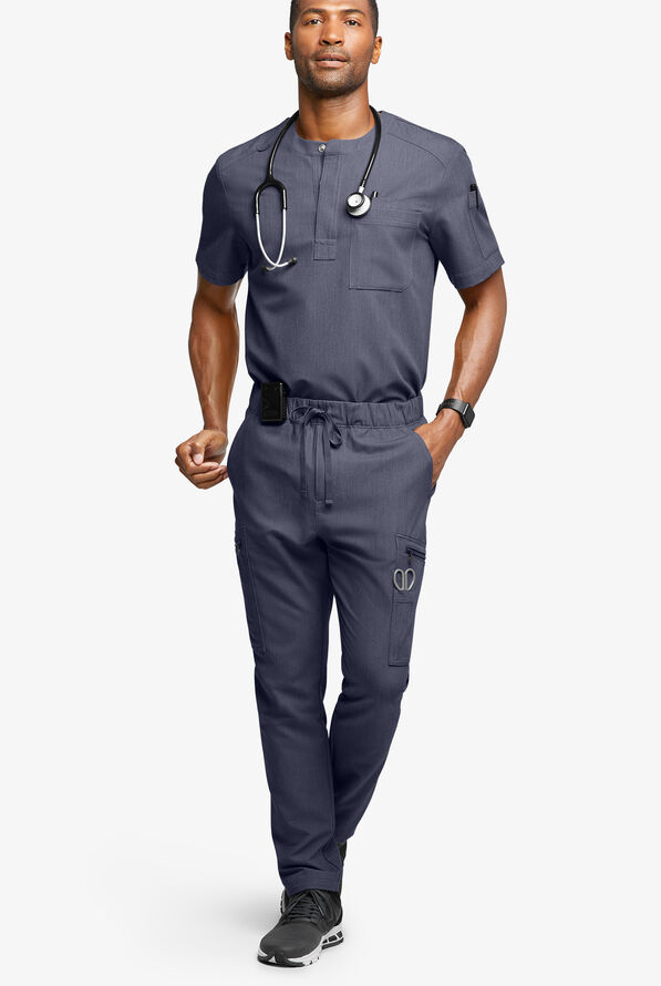 Pantal&oacute;n m&eacute;dico Movement by Butter-Soft STRETCH estilo cargo con 8 bolsillos para hombre - Indigo Heather - 5