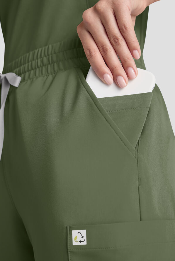 Pantal&oacute;n m&eacute;dico ReSurge Topaz con cord&oacute;n ajustable y 11 bolsillos para mujer - Light Olive - 7