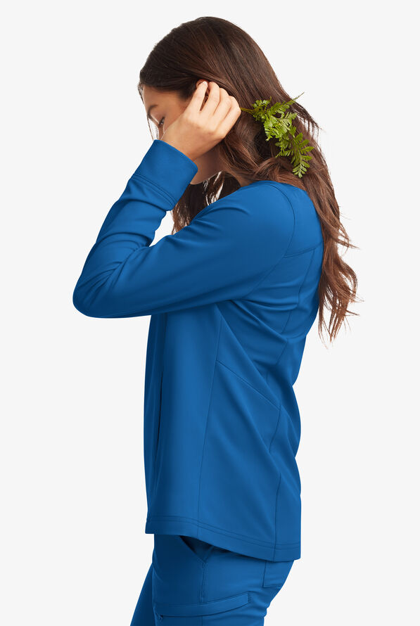Chaqueta médica manga larga ReSurge Quartz con 6 bolsillos y cremallera para mujer - Royal - 3