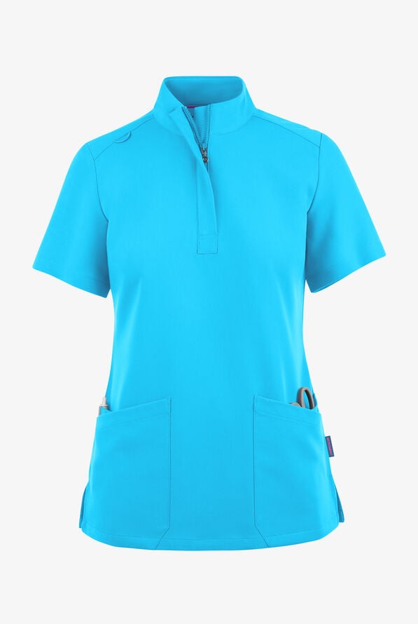 Blusa m&eacute;dica Movement by Butter-Soft con cremallera y 6 bolsillos para mujer - Turquoise - 1