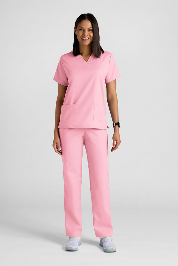 Strictly Scrubs Women's 4-Pocket Scrub Set - Blush - 2