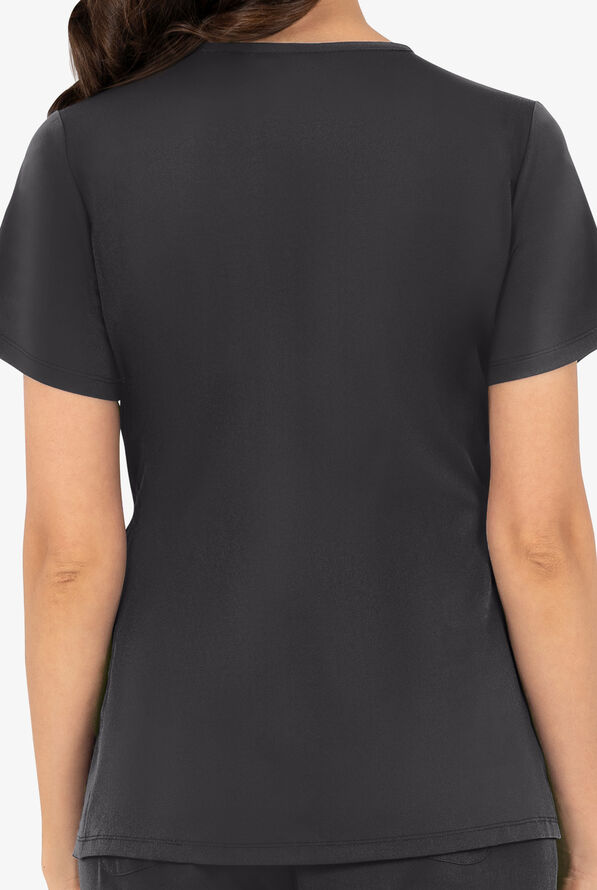 HH Works by Healing Hands Mila Women's 2-Pocket STRETCH Maternity Scrub Top - Pewter - 3