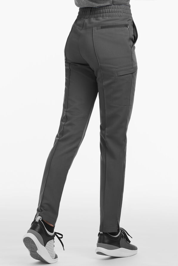 Movement by Butter-Soft Capricorn Women’s 7-Pocket Skinny Pintuck Scrub Pants - Pewter - 2