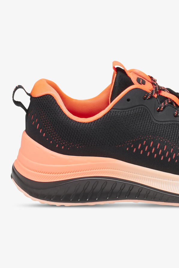 Infinity Women's Infinite Black/Neon Coral Athletic Lace Up Nursing Shoes - null - 4